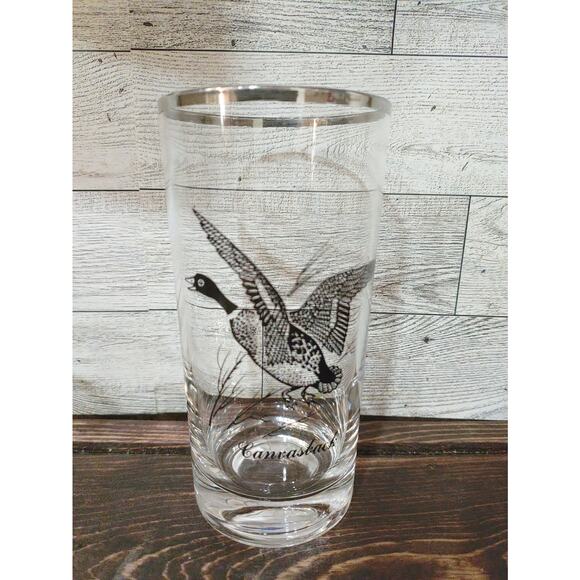 Vintage Libbey Game Birds Tall Tumblers 1960s,  Set of 4, Platinum rim. - Picture 4 of 5